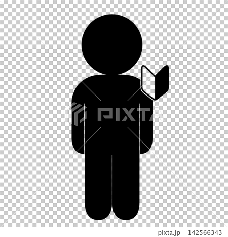 一個簡單的全身像，描繪了一個新手司機和一個人。 142566343
