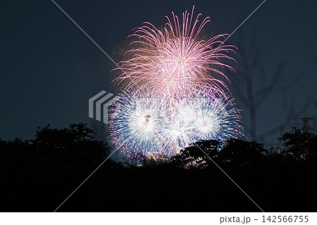 モエレ沼の夜空を照らす迫力の花火 モエレ沼の夜空を照らす迫力の花火 142566755