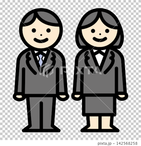 Illustration of a man and woman in a suit 142568258