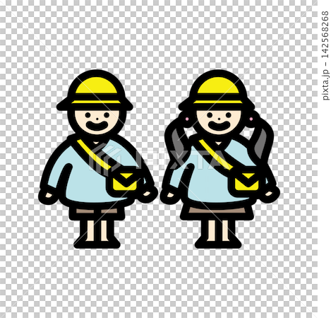 Illustration of two kindergarten children Illustration of two kindergarten children 142568268