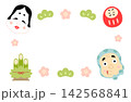 かたふくやひょっとこのかわいい和のフレーム 142568841