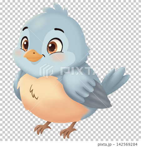 cute bird cartoon isolated on white background cute bird cartoon isolated on white background 142569284