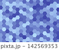 ハニカム形状　六角形　ビジネス　モザイク　青 142569353