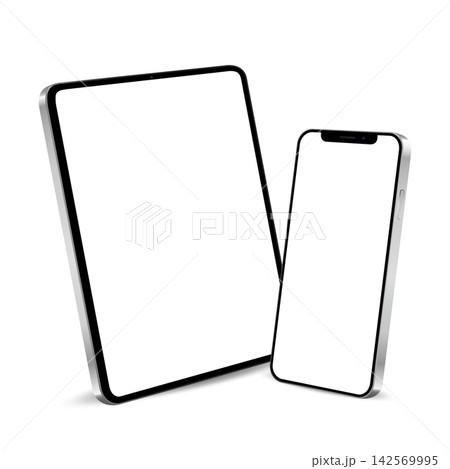 Blank Tablet and Phone Screen Mockup 142569995