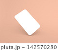 Blank card standing on its edge against a soft background color 142570280