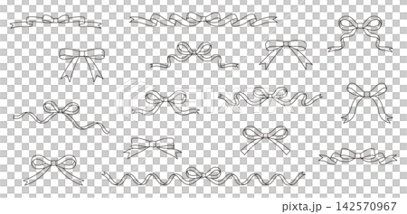 可愛的絲帶向量插圖集 可愛的絲帶向量插圖集 142570967