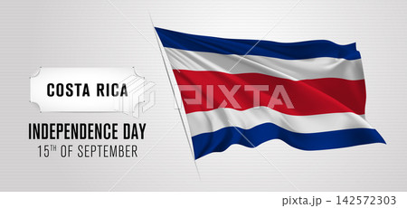 Costa Rica happy independence day greeting card, banner vector illustration 142572303