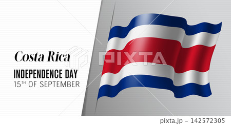 Costa Rica independence day vector banner, greeting card 142572305