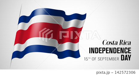 Costa Rica happy independence day greeting card, banner with template text vector illustration 142572306
