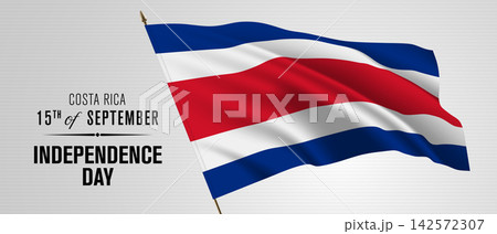 Costa Rica happy independence day greeting card, banner vector illustration 142572307