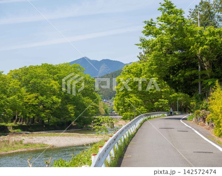 新緑に包まれた田舎の風景 新緑に包まれた田舎の風景 142572474