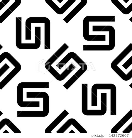 Seamless pattern with black S letter(texture 7) 142572607