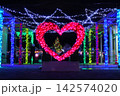 クリスマスツリーとハートのイルミネーション 142574020