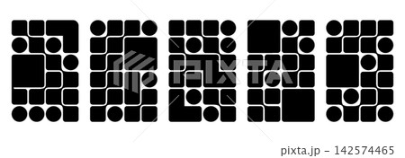 Line grid mood board web collection.  142574465