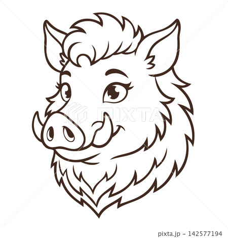 cartoon boar head mascot logo cartoon boar head mascot logo 142577194