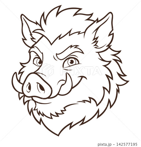 cartoon boar head mascot logo cartoon boar head mascot logo 142577195