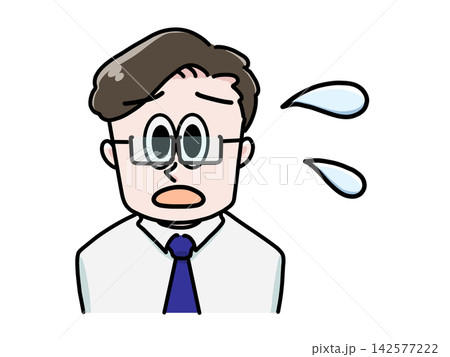 眼鏡をかけたネクタイ姿の男性のイラスト 眼鏡をかけたネクタイ姿の男性のイラスト 142577222