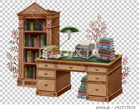 Hand Painted Watercolor Cozy Autumn Library Reading Corner with Bookshelf, Antique Typewriter and Books, Clipart, Dark Academia Illustration PNG Hand Painted Watercolor Cozy Autumn Library Reading Corner with Bookshelf, Antique Typewriter and Books, Clipart, Dark Academia Illustration PNG 142577610