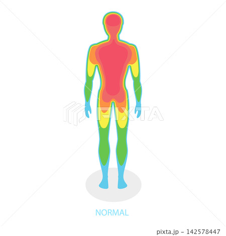3D Isometric Flat Vector Illustration of Human Body Temperature, Hyperthermia And Hypothermia. Item 1 3D Isometric Flat Vector Illustration of Human Body Temperature, Hyperthermia And Hypothermia. Item 1 142578447
