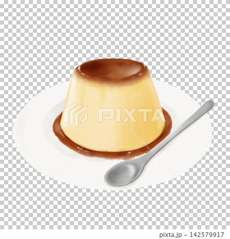 Watercolor painting of pudding Watercolor painting of pudding 142579917