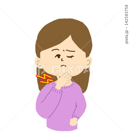 喉が痛い女性は今すぐ休みたい 142583758