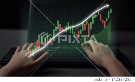 Hands Interacting with Stock Market Data on Digital Screen Showing Upward Trend Graph with Candlestick Indicators and Financial Analysis Copula Hands Interacting with Stock Market Data on Digital Screen Showing Upward Trend Graph with Candlestick Indicators and Financial Analysis Copula 142584285