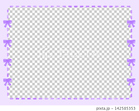 A cute, girly watercolor-style frame with ribbons and stitching; square shape, purple. A cute, girly watercolor-style frame with ribbons and stitching; square shape, purple. 142585353
