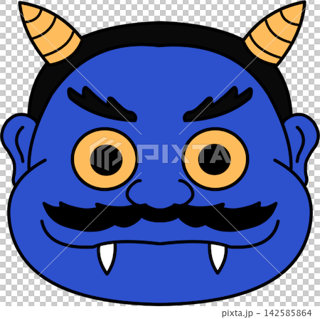 A blue-bearded demon mask A blue-bearded demon mask 142585864