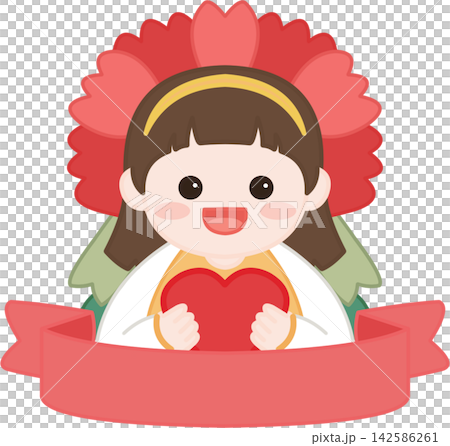 一位女孩贈送康乃馨 142586261