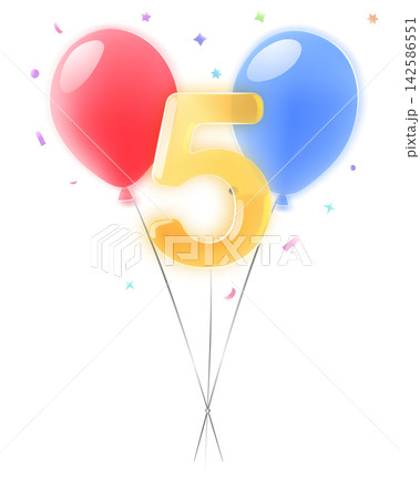 Birthday celebration design with number five. Birthday celebration design with number five. 142586551