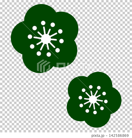 A simple illustration of two green flowers. A simple illustration of two green flowers. 142586869