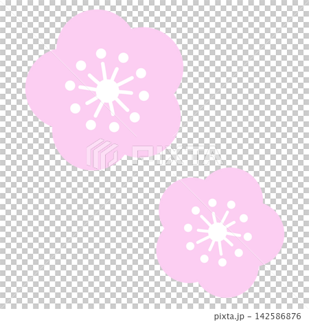 A simple illustration of two light pink flowers. A simple illustration of two light pink flowers. 142586876