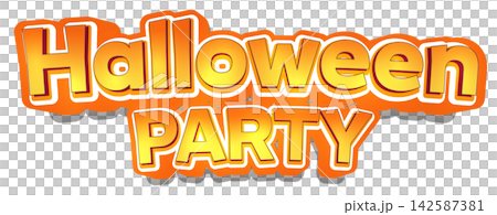Title logo material usable for sales promotion, recreation, and other events: Halloween Party 142587381