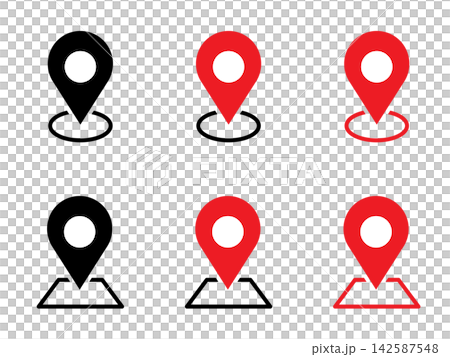 A set of map pin icons for a map. A set of map pin icons for a map. 142587548