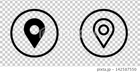 地図のマップピンのアイコン 地図のマップピンのアイコン 142587550