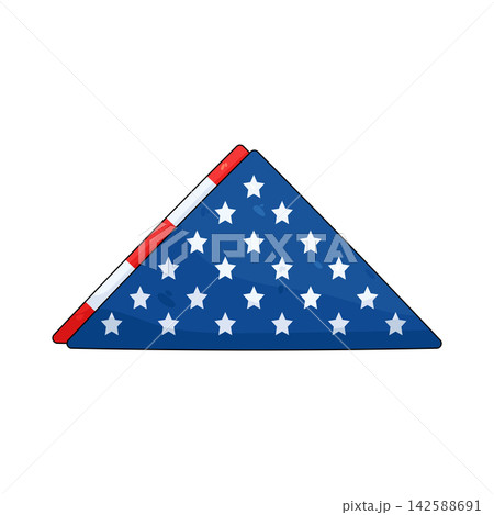 Illustration of folded american flag Illustration of folded american flag 142588691