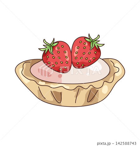 Illustration of strawberry tart 142588743