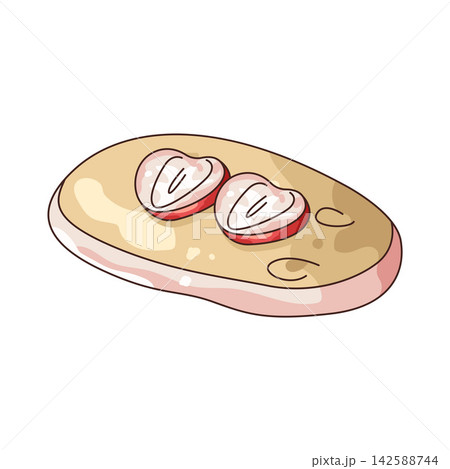 Illustration of strawberry pancake 142588744
