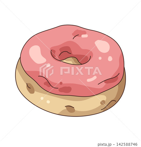 Illustration of strawberry donut Illustration of strawberry donut 142588746