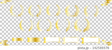 A set of various laurel wreath and obi designs. A set of various laurel wreath and obi designs. 142589376