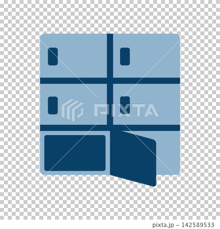 A simple delivery locker icon with an open door. A simple delivery locker icon with an open door. 142589533