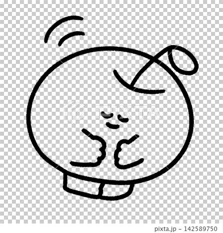 A cute, relaxed illustration of an apple character bowing (monochrome). A cute, relaxed illustration of an apple character bowing (monochrome). 142589750