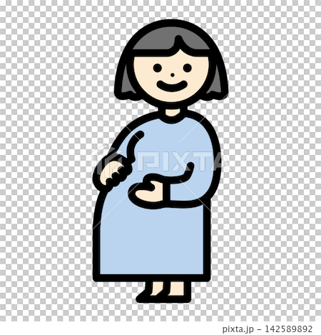 Pregnant woman illustration Pregnant woman illustration 142589892