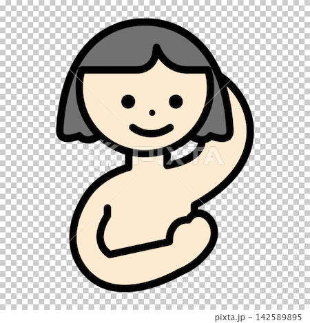 An illustration of a woman checking her breasts for lumps. An illustration of a woman checking her breasts for lumps. 142589895