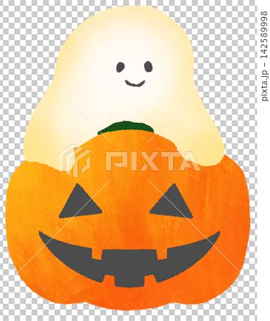 Halloween pumpkins and cute ghosts Halloween pumpkins and cute ghosts 142589998