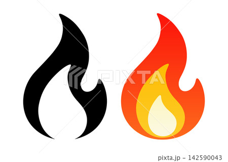 Fire Flame Icon Set, Vector Illustration. Simple Black Silhouette and Color Flame Symbols, Isolated. Hot Burning Fire Sign for Heat, Energy, Warning Design Isolated Fire Flame Icon Set, Vector Illustration. Simple Black Silhouette and Color Flame Symbols, Isolated. Hot Burning Fire Sign for Heat, Energy, Warning Design Isolated 142590043