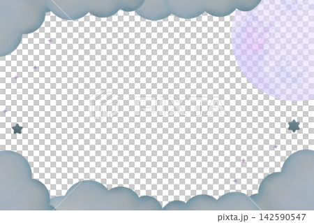 雲のイラスト 囲み背景 雲のイラスト 囲み背景 142590547