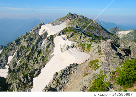 北アルプスの立山、富士ノ折立付近から望む大汝山 142590997