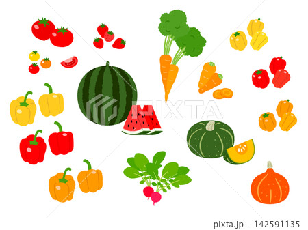 赤・橙・黄色の野菜 赤・橙・黄色の野菜 142591135