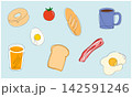 朝食のイラスト 一筆書き 142591246